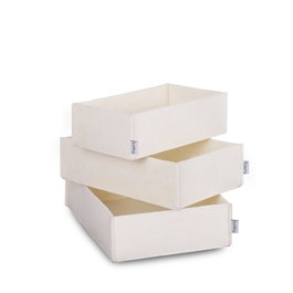Aberto Design 6271 Set de 3 Organizadores de Escritorio de Fieltro Crema 100% Fieltro para un Espacio de Trabajo Elegante y Productivo